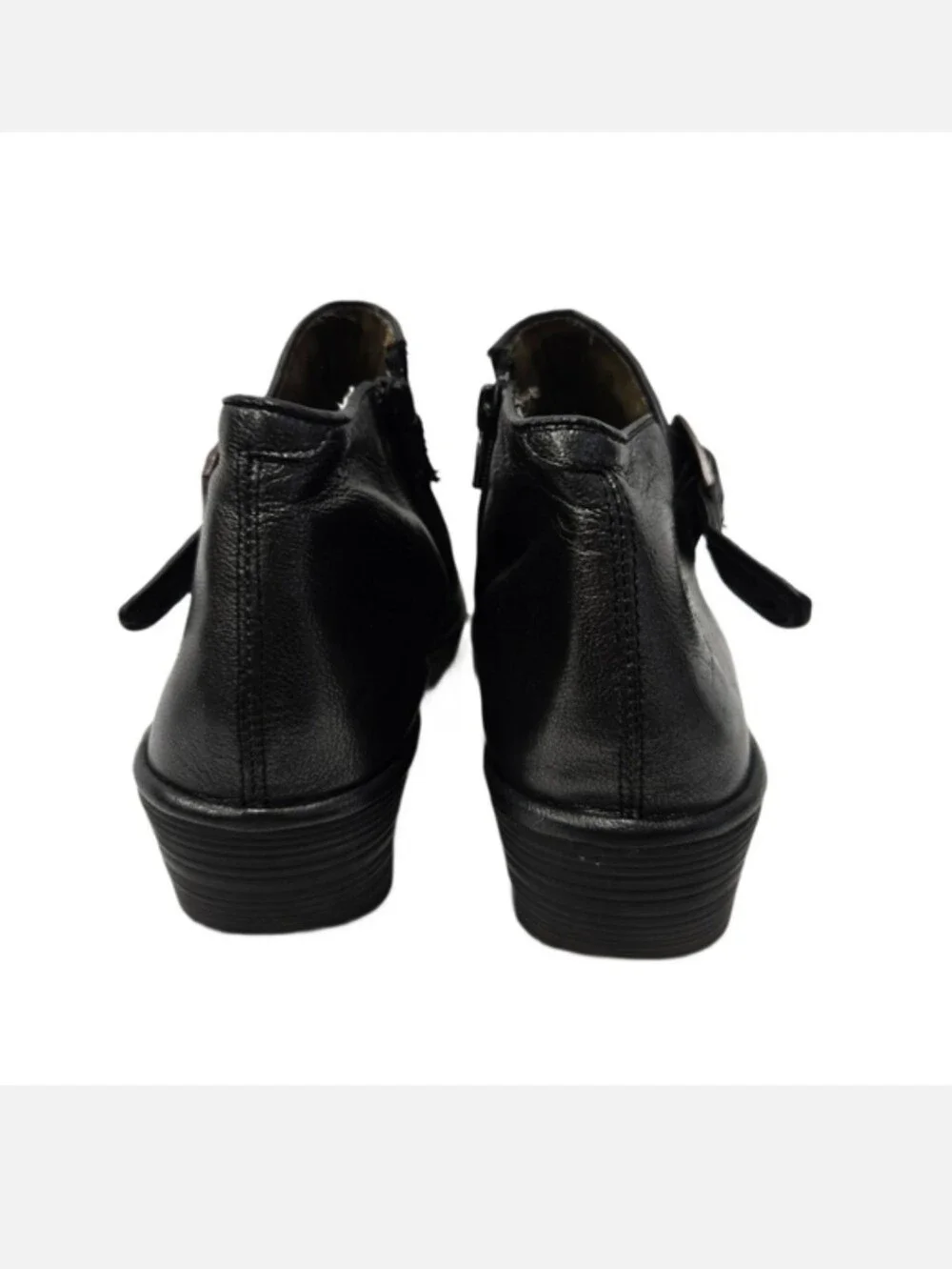 FLY LONDON Pary Buckle Leather Wedge Boot in Graphite